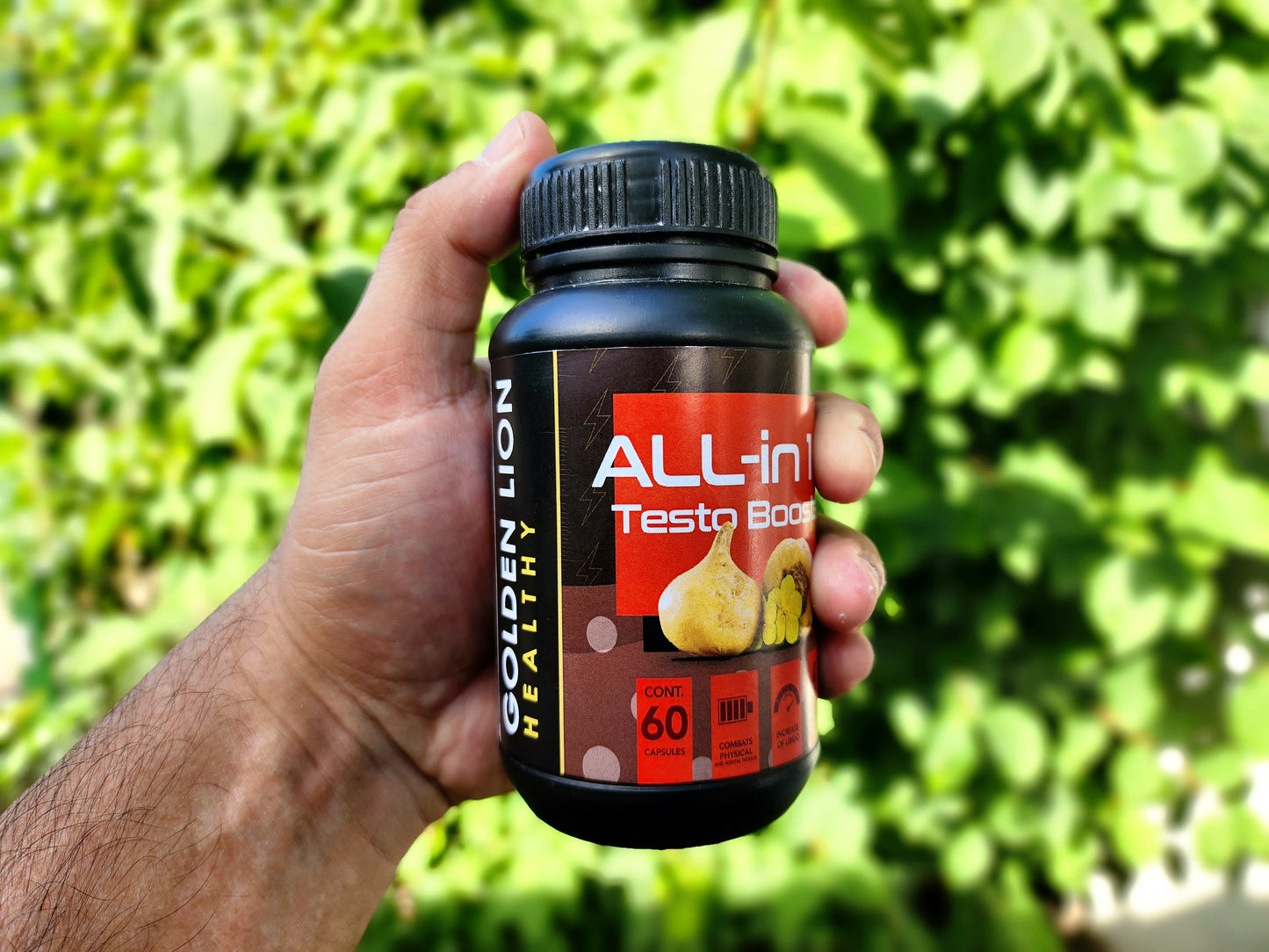 Testosterone Supplement for Men, Golden Lion Healthy, All-in1 Testo Booster for Men, tribulus terrestris for Men, Maca Root, Ginseng, Ginkgo, Guarana.
