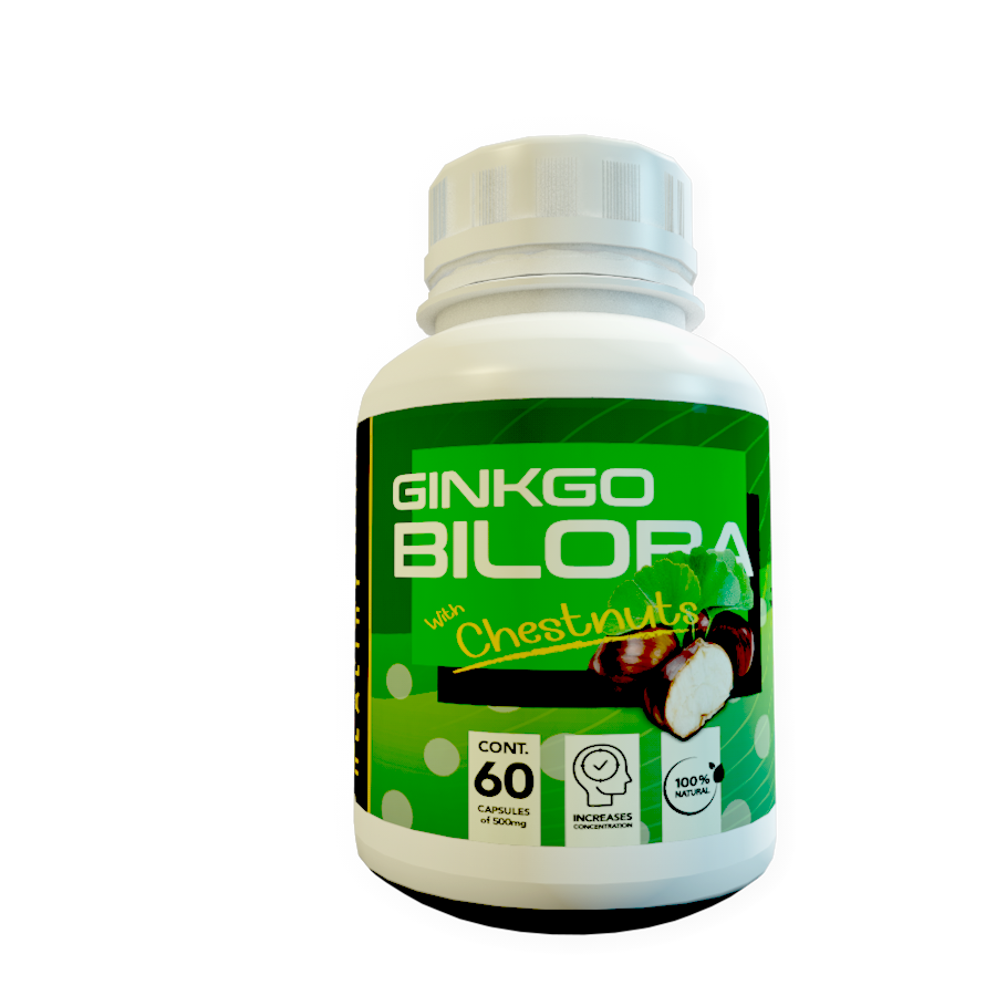 Ginkgo Biloba & Horse Chestnut | 60 Capsules x 500mg, Brain Supplement, Memory Support Supplement